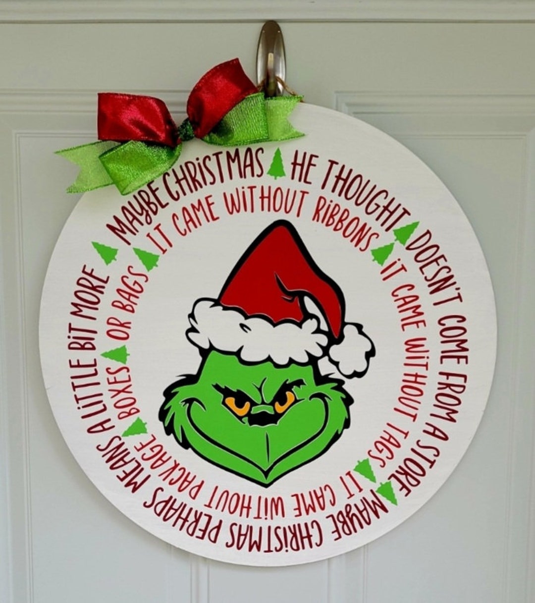 Wooden Sign Christmasdoor Hangergrinchchristmas Signgrinch Etsy