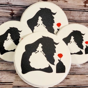 Burner covers-kitchen decor-beauty and the beast-Disney inspired-Belle-Beast-stove cover-Disney decor-enchanted rose-fairy tale-