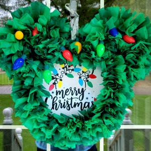 Christmas wreath-Mickey wreath-wreath-Mickey mouse-Christmas-Disney-Minnie mouse-pre lit-Mickey-Holiday decor-Holiday wreath-Holiday-lights