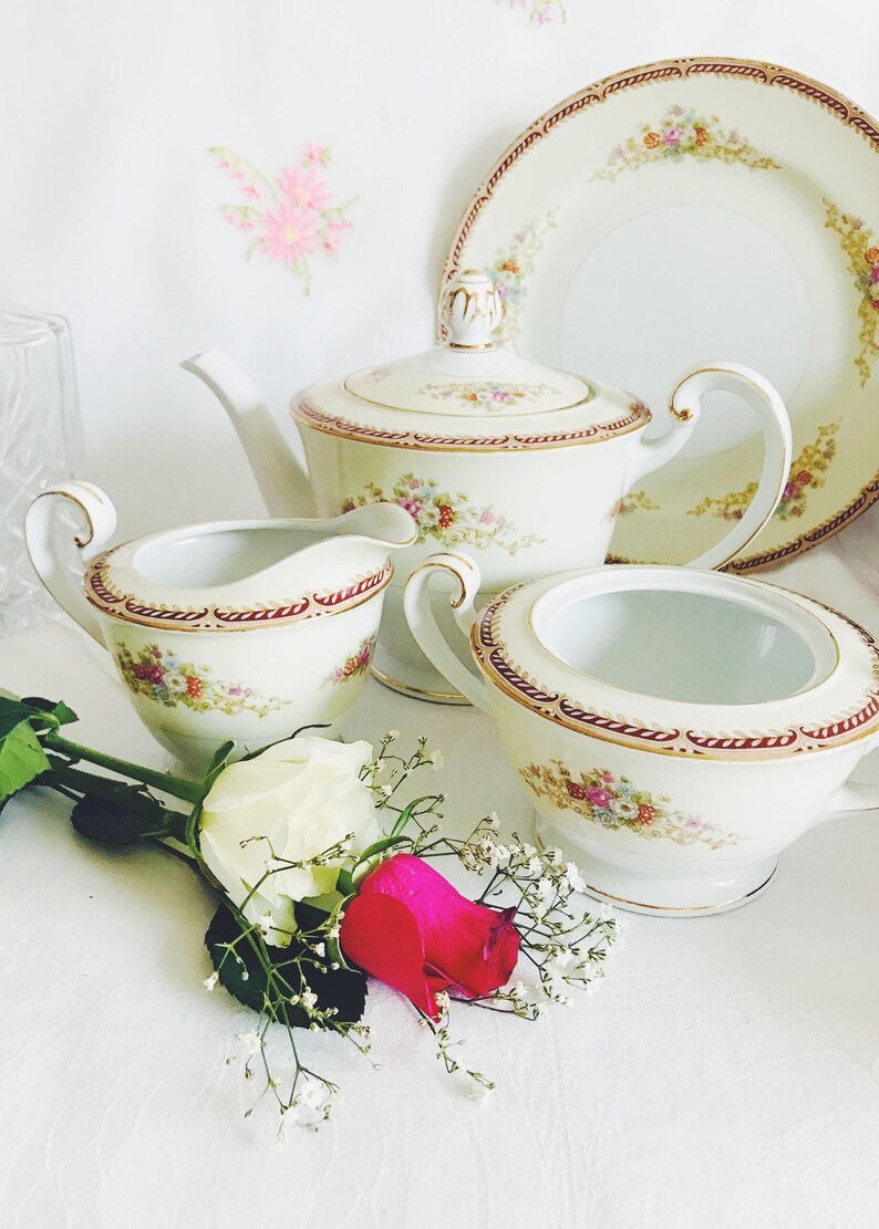R C Noritake Made In Japan Teapot Creamer And Sugar Bowl. Etsy