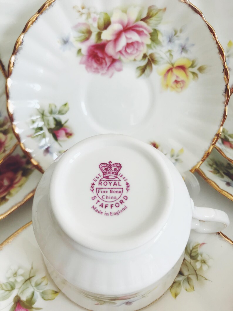 Vintage Royal Stafford Fine Bone China Trio Made In England. Etsy