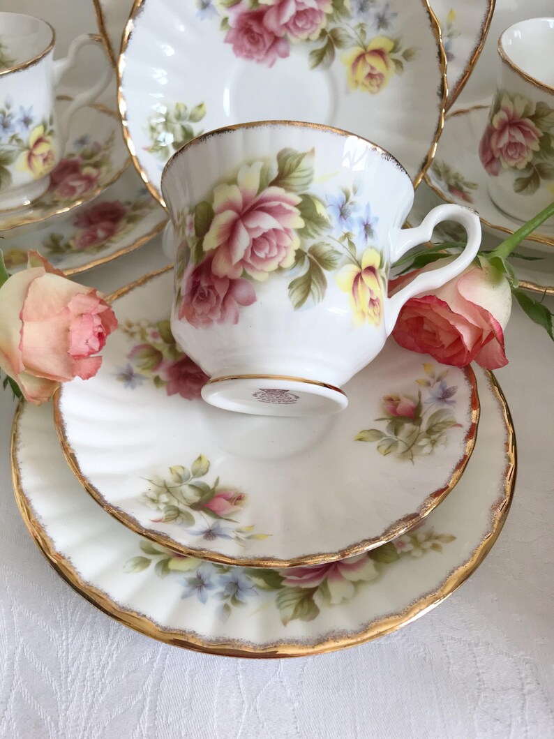 Vintage Royal Stafford Fine Bone China Trio Made In England. Etsy