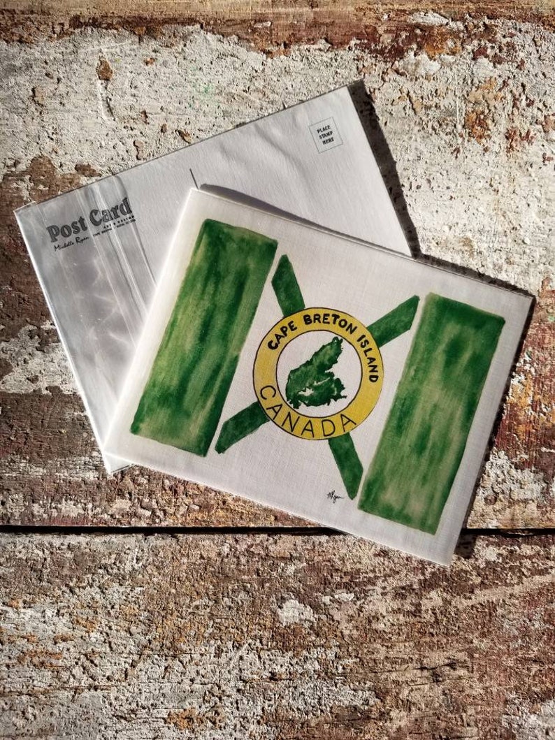 Cape Breton Flag Postcard Art Cape Breton Art Postcards Etsy