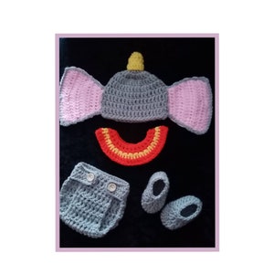Dombo Disney-geïnspireerde gebreide babyfoto prop gehaakt kostuum zwangerschapsaankondiging baby mijlpaal cake smash