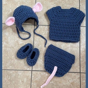 Ratatouille Remy inspiriert Disney Baby Maus Kostüm häkeln gestrickt Fotoshooting Outfit Baby Meilenstein Torte
