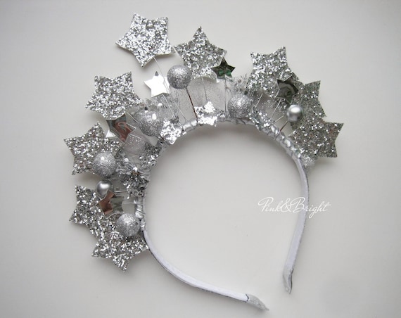 Silver Star Crown Headband - Handmade Celestial Headpiece - Etsy display picture 2