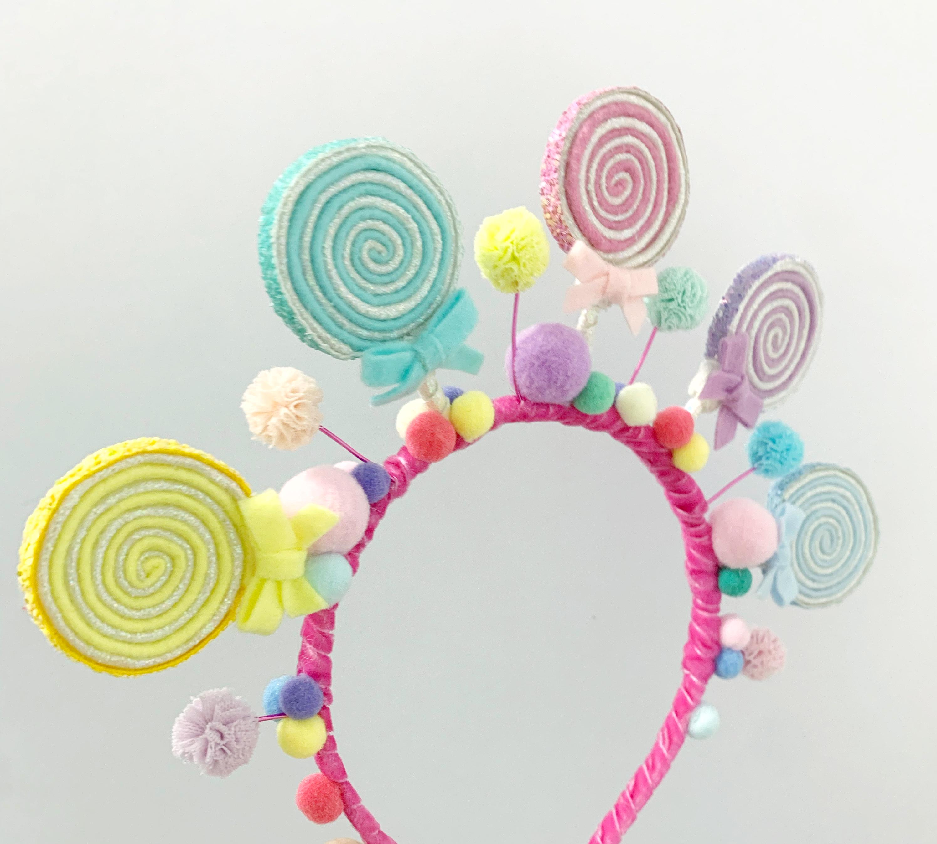 Pastel Rainbow Lollipop Headband
