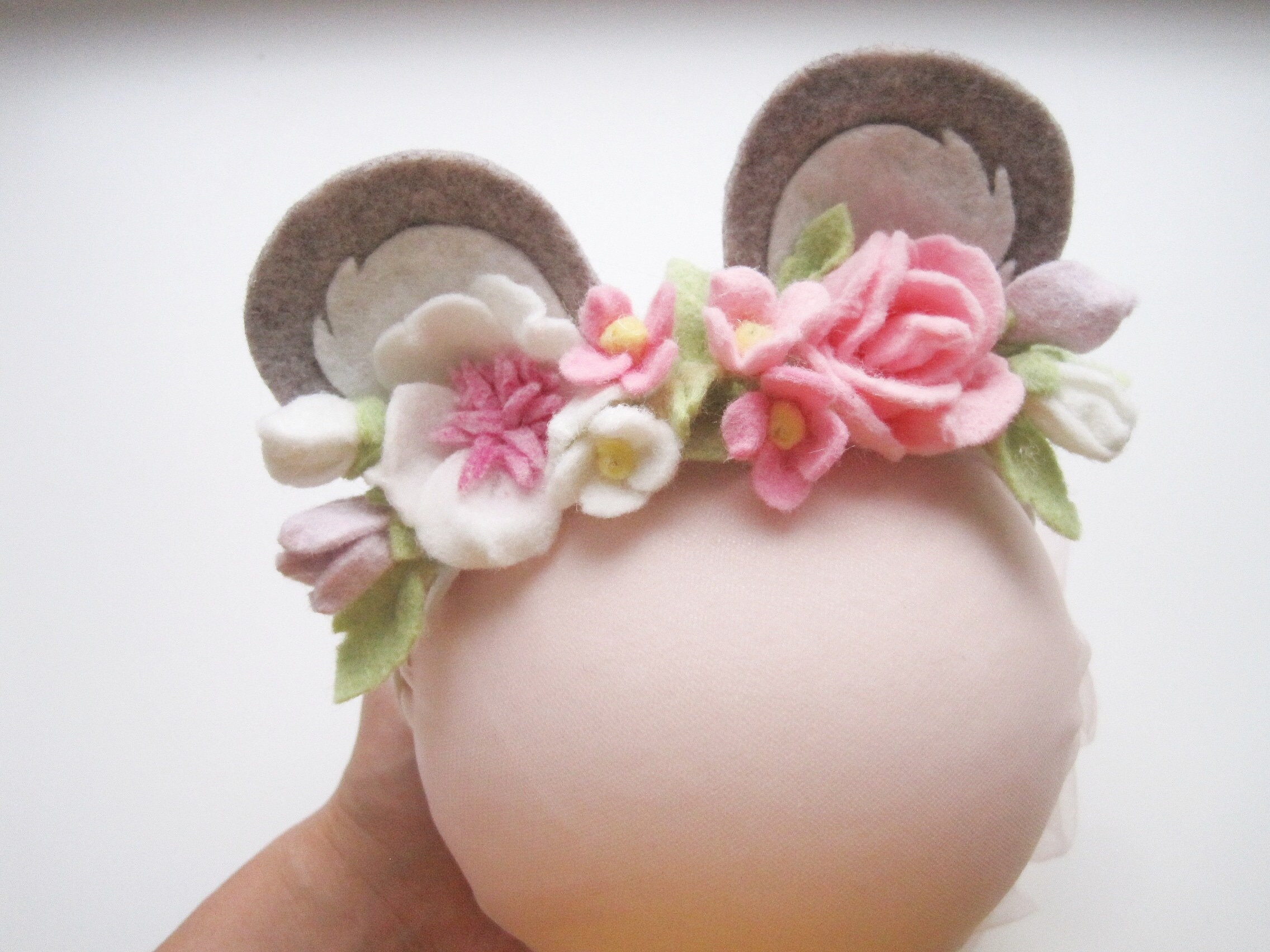 Gray Mouse Ears Headband Baby Mouse Ears Mouse Headband Mouse Etsy