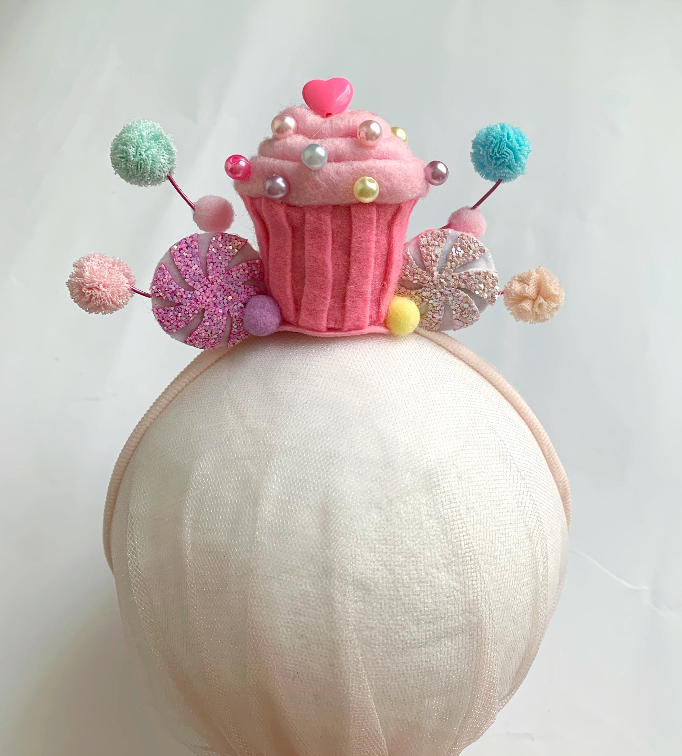 Tiny Pink Cupcake Headband