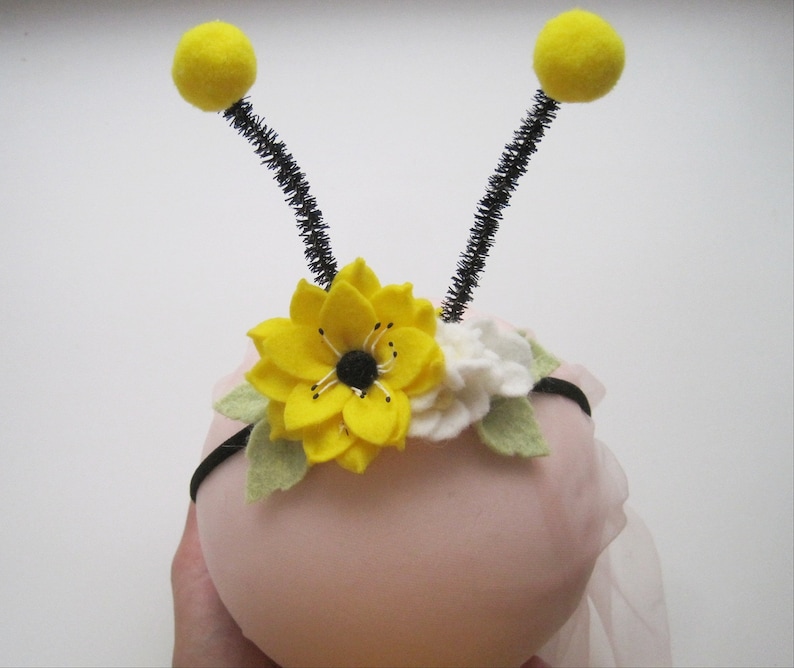 Bumble Bee Baby Headband Bee Floral Headband Bumblebee Etsy