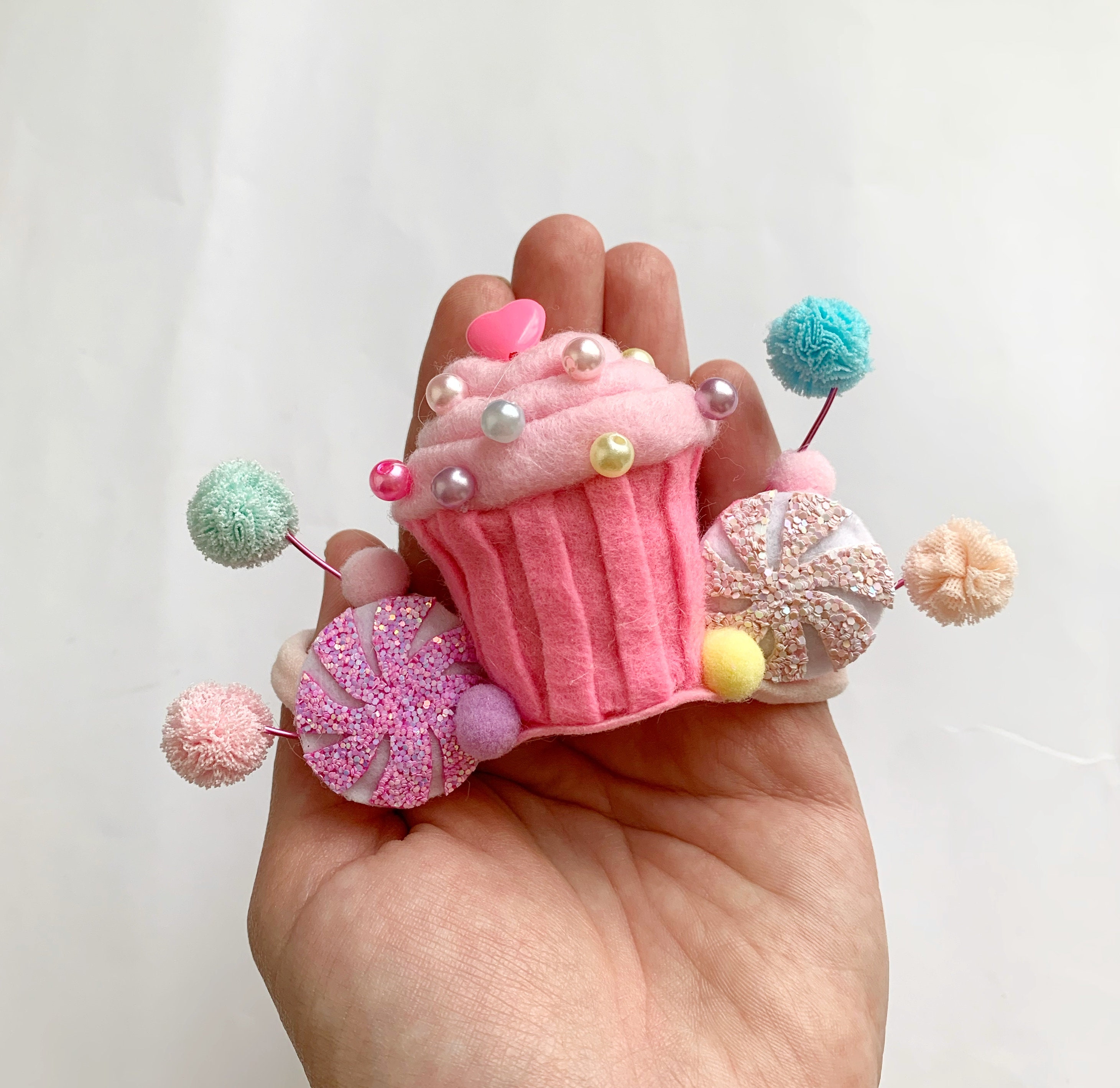 Tiny Pink Cupcake Headband