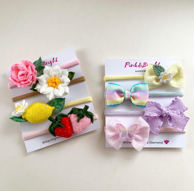 Mini Bow Headband Set Tiny Baby Hair Accessories Gift Box for Newborn ...