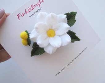 Filz Daisy Haarspange: Handgemachte Blumenspange für Mädchen, Kleinkinder