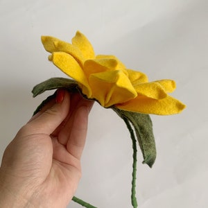 Large Sunflower Headband Yellow Flower Fascinator image 9