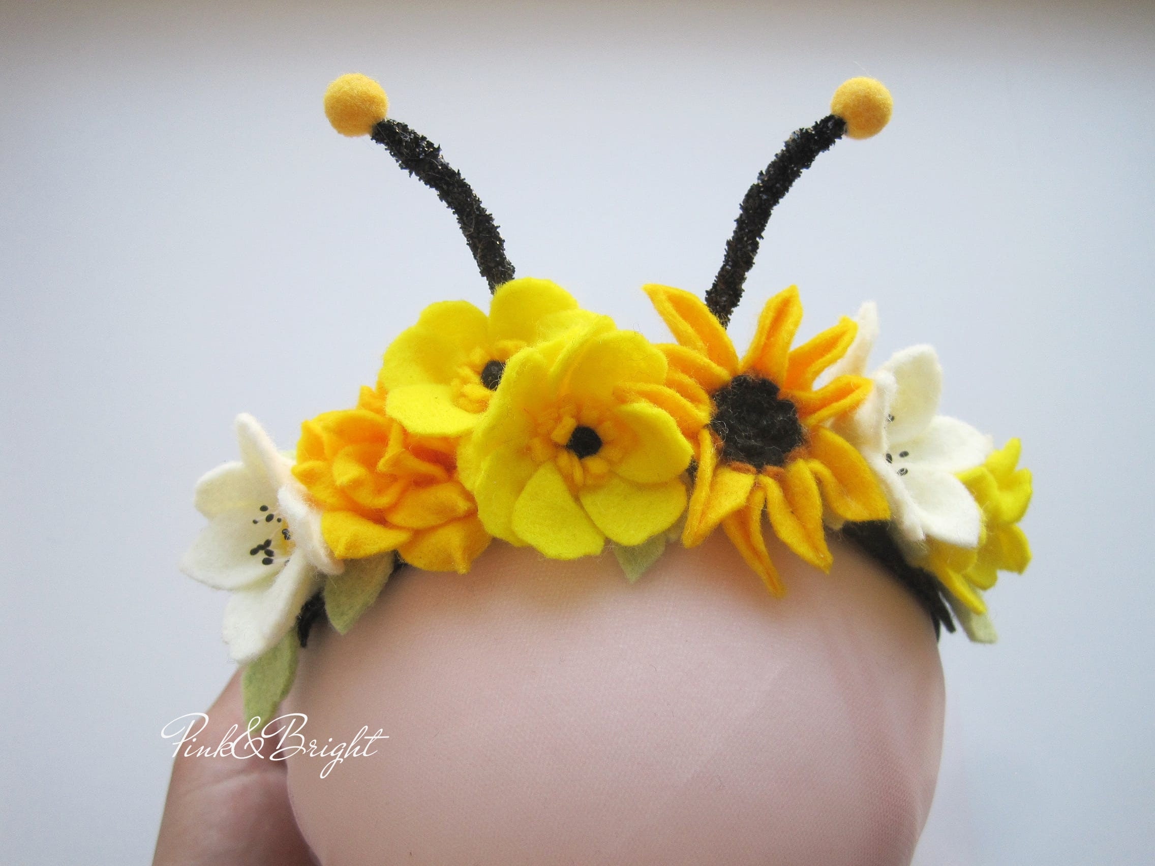 Bumble Bee Headband Bug Antennae Felted Bee Headband Bumble Etsy