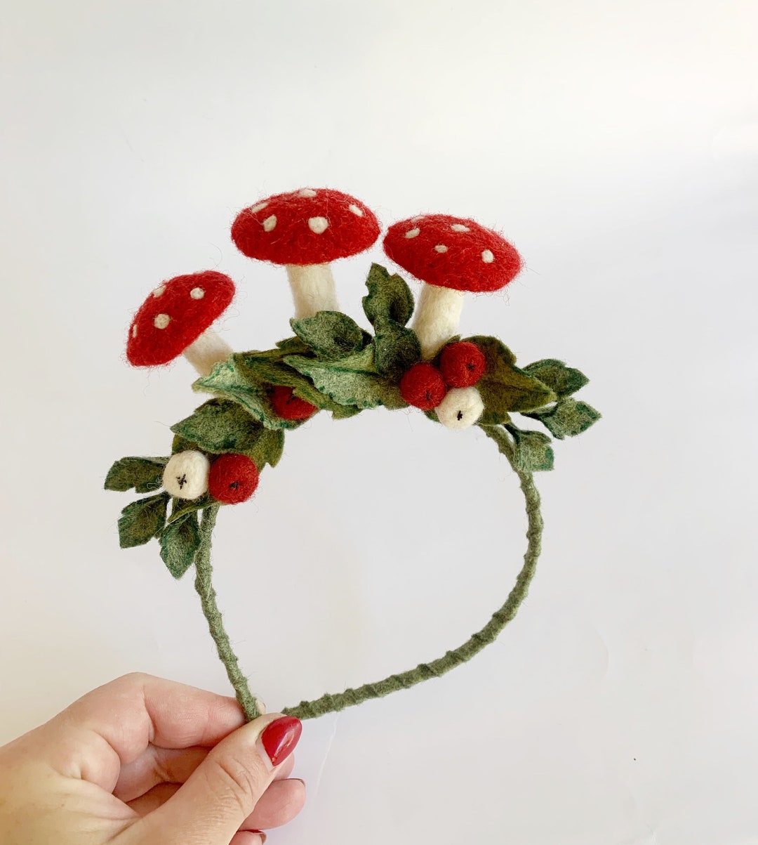 Summer Mushroom Headband Needle Felted Mushroom Headpiece - Etsy display picture 1