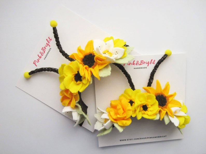 Bumble Bee Headband Bug Antennae Felted Bee Headband Bumble Etsy
