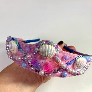 Sparkle Mermaid Crown: Seashells, Faux Pearls Tiara