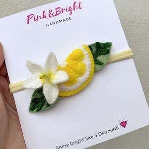 Lemon Baby Shower Headband Little Lemon 1st Birthday Theme Headpiece Citrus Baby Headband Squeeze Baby Shower Outfit Summer Photo Shoot