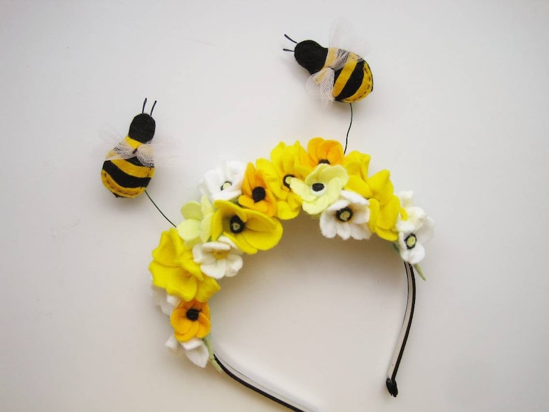 Bumble Bee Headband Queen Bee Headband Costume Bee Floral Etsy