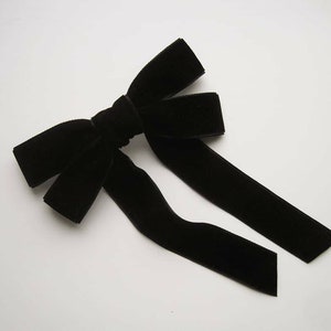 Black Velvet Hair Bow Barrette Back to School Hair Bow Adult Hair Bow Toddler Hair Bow Pre-K Hair Bow Clip Velvet Scrunchie Hair Tie Bow