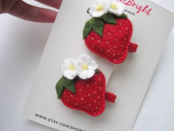 Strawberry Hair Clips Girl Strawberry Hair Accessories