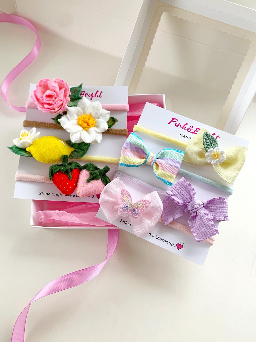 Mini Bow Headband Set Tiny Baby Hair Accessories Gift Box for Newborn ...