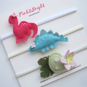 Hand sewn Dinosaur Headband Pink Dinosaur Headband Dinosaur Egg Headband Baby Headband Dinosaur baby Outfit Dinosaur Birthday Gift