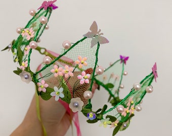 Fairy Princess Flower Crown, Birthday Party Tiara