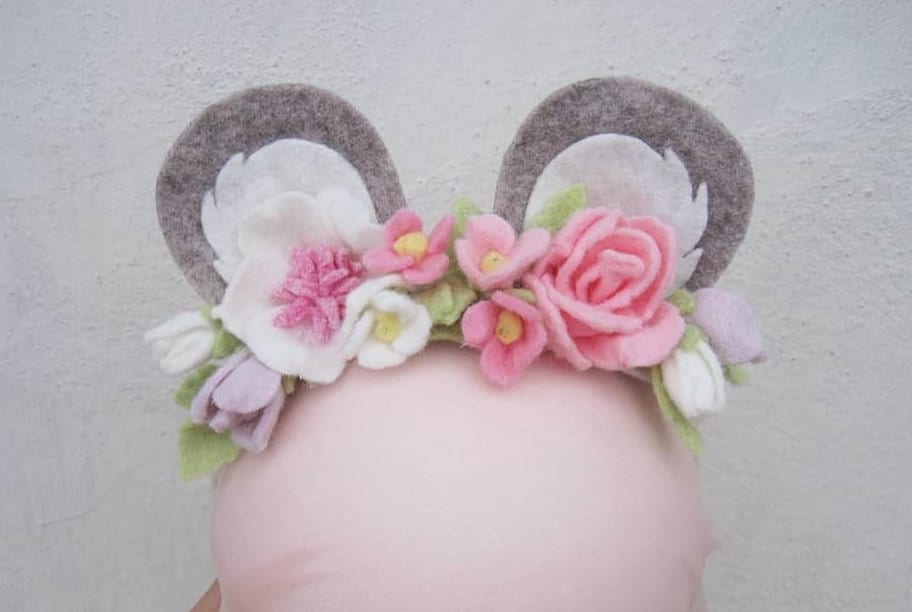 Gray Mouse Ears Headband Baby Mouse Ears Mouse Headband Mouse Etsy