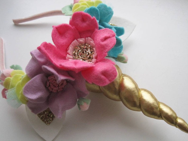 Pink Blue Yellow Unicorn Headband Gold Horn Unicorn Party Kids Girls Birthday Party Unicorn Headband Adult Valentine/'s Day Gifts for Kids