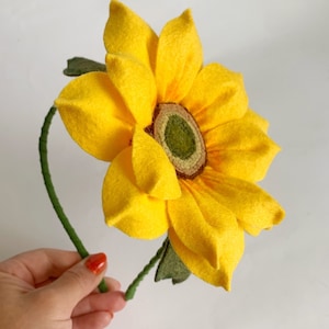 Large Sunflower Headband Yellow Flower Fascinator image 1
