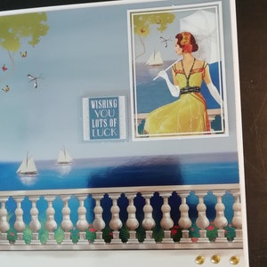 Carte de bonne chance art déco 8 x 8