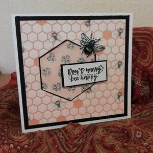 Bee themed greetings card.  Matching items available
