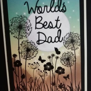 Hermosa tarjeta hecha a mano de 5x7 con flores silvestres y el sentimiento del mejor papá del mundo