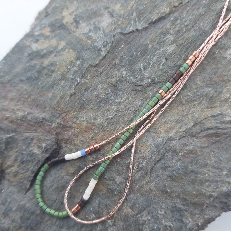 Handmade Rose Gold Minimalist Beaded Necklace \u2018Austria\u2018