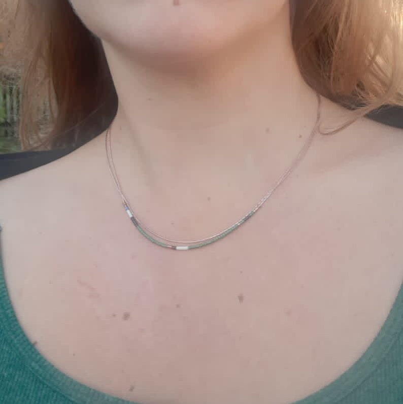Handmade Rose Gold Minimalist Beaded Necklace \u2018Austria\u2018