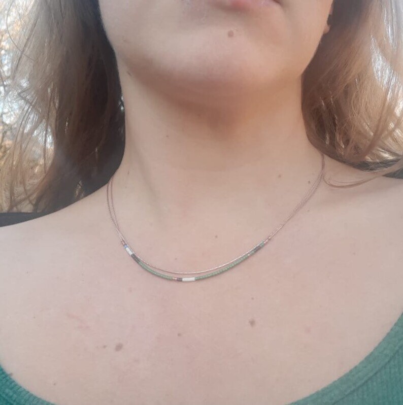 Handmade Rose Gold Minimalist Beaded Necklace \u2018Austria\u2018