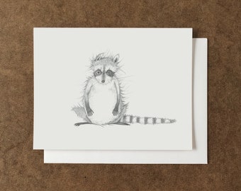 Raccoon | Gender Neutral | Greeting Card | Nursery Print