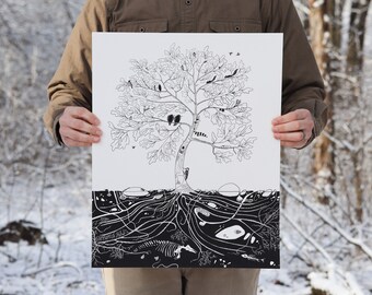 Tree of Life | Screen-Print | 16"x20" | Vermont-Made | Fundraising for Cause