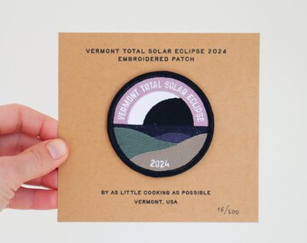 Limited Edition | Embroidered Patch | Vermont Total Solar Eclipse