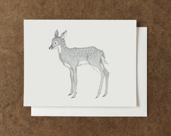 Fawn | Gender Neutral | Greeting Card | Nursery Print