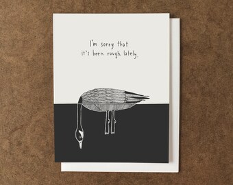 Sympathy Card | Simple Black and White Illustration
