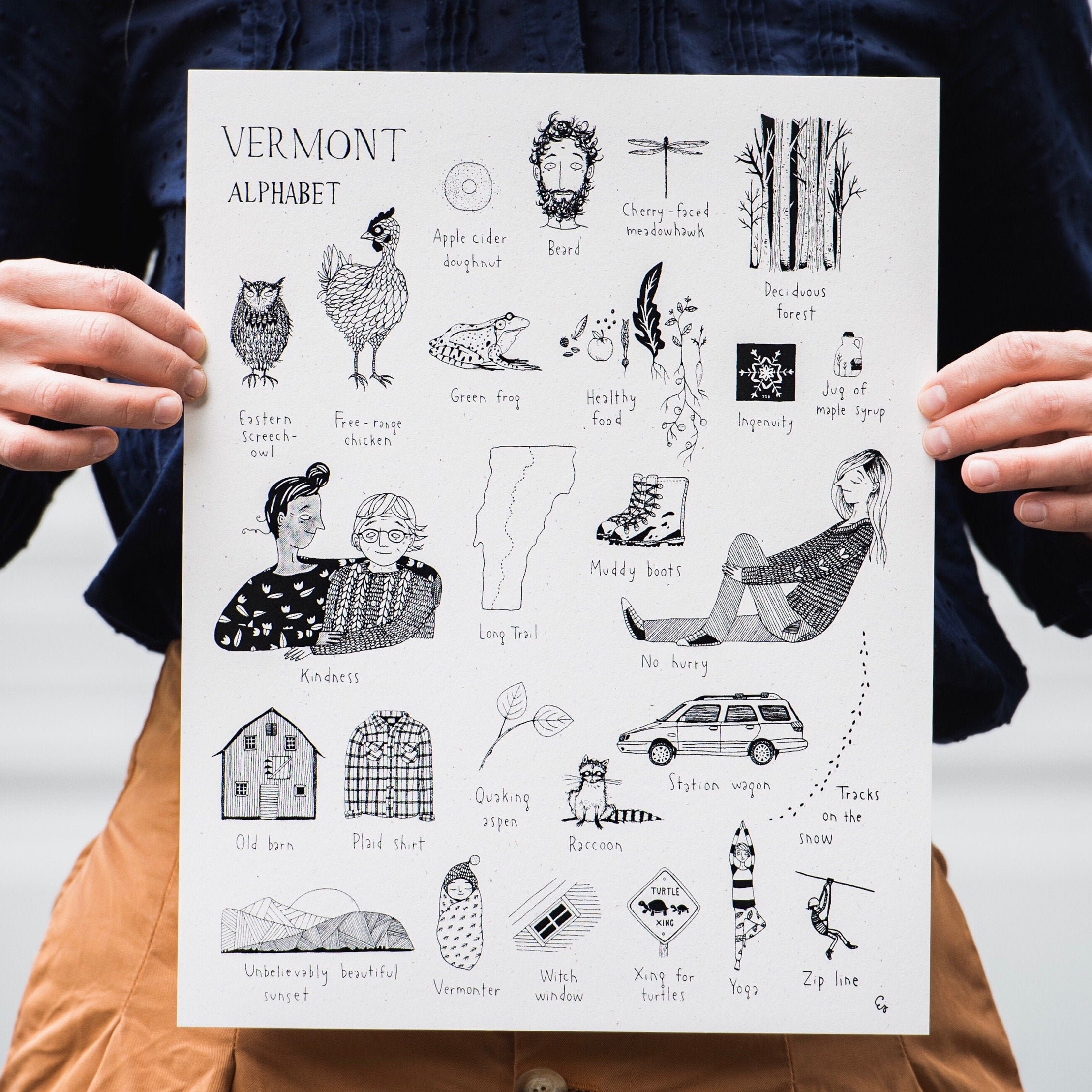 Vermont Alphabet | Screen-Print | 11"x14" | Vermont-Made I Fundraising for Cause