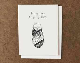 New Baby Greeting Card | Hand-Drawn Illustration, Vermont Made