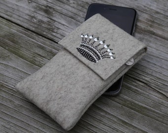 zigbaxx mobile phone case felt CROWN 1 | Mobile phone case smartphone case bag wool felt for iPhone, Samsung Galaxy Xiaomi Huawei Google Pixel etc.
