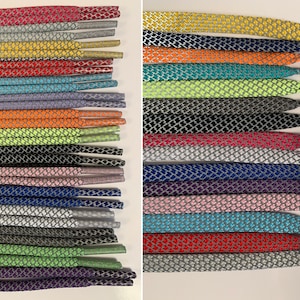 BULK 10 Pair Round or Flat Reflective Sneaker Shoelaces - 27 36 45 54 63 72 Inch Length shoe lace strings