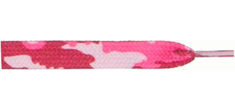 Pink and Olive Green 45 Inch Camo Sneaker Shoe Lace Strings Camouflage Flat Shoelaces