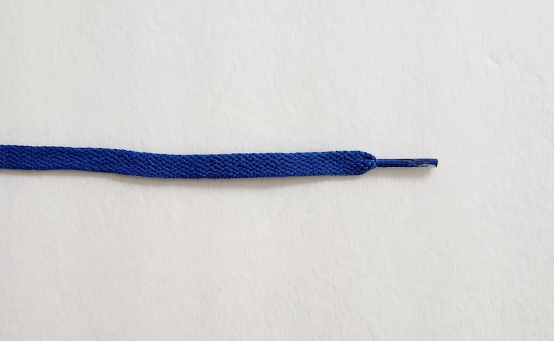 BULK 10 Pair of Flat Sneaker Shoelaces 27 36 45 54 63 72 Inch Length; solid, glitter, glow shoe lace strings 10 Pair-Persian Blue