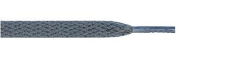 May include: A close-up of a gray shoelace with a textured surface.